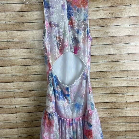NWOT ONE33 Social Women's White Metallic Floral A-Line Mini Dress Size 4 - Picture 5 of 6
